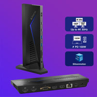 Silicon Motion 14 in 1 Docking Station for Dual HDMI + VGA Monitor