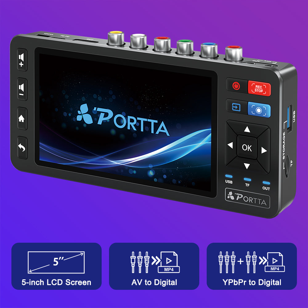 VHS to Digital Converter 5" HD Screen